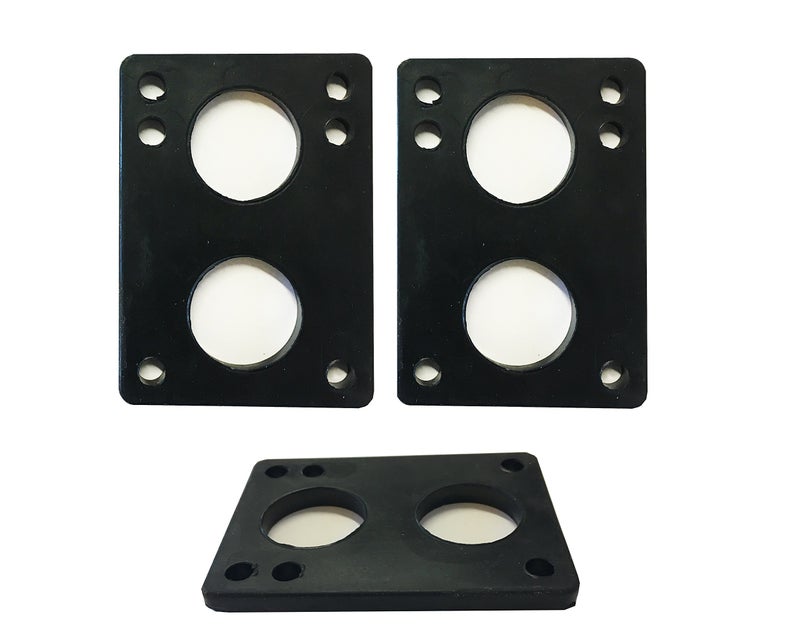 VJ Longboard Skateboard Riser Pads 6mm (1/4 ") Black w/Skateboard Screws Hardware BK 1.25 "(6mm Riser w 1.25inch Screws) - Image 2